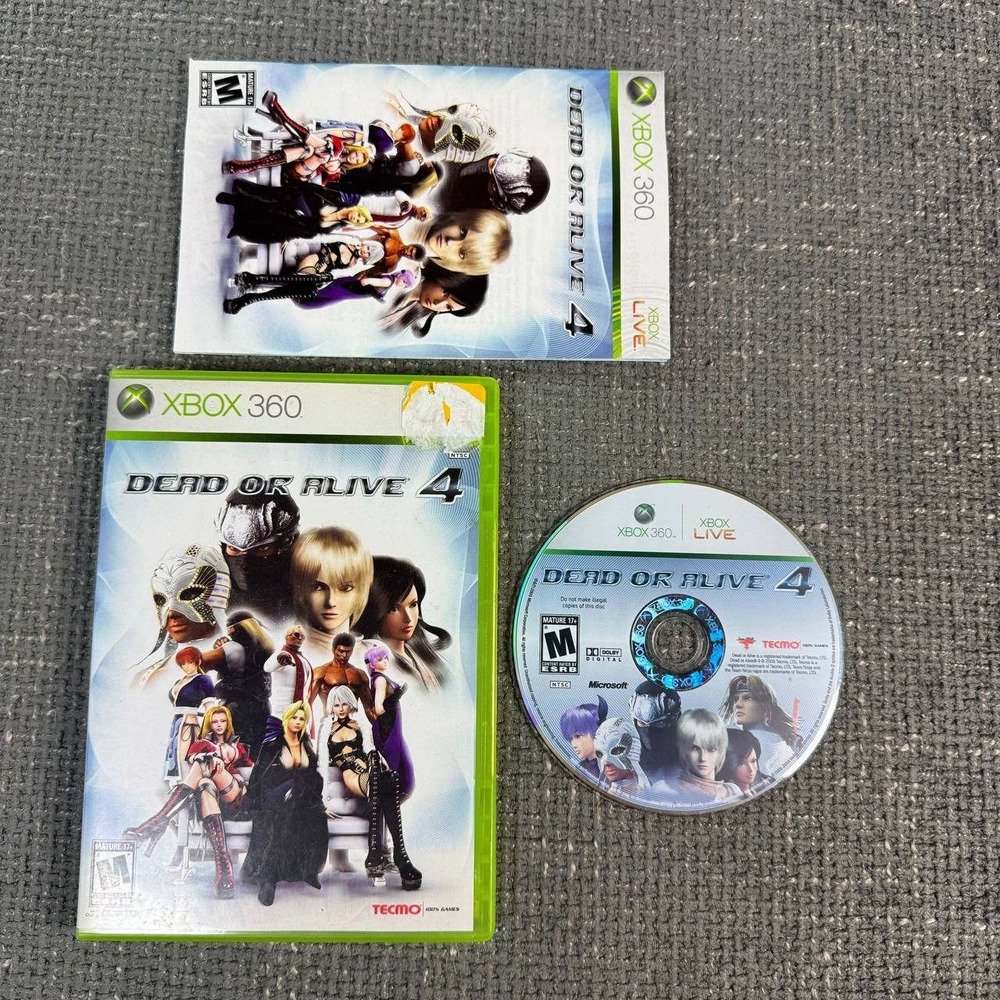 Tecmo Dead or Alive 4 Xbox 360 Game Complete M Fighting 2005 NTSC Tested